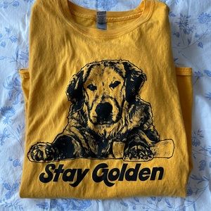 Stay Golden, golden retriever graphic tee